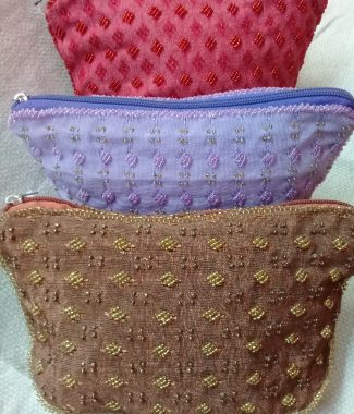 Beaded makeup bags